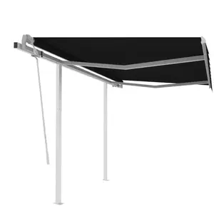 vidaXL Auvent manuel rétractable avec poteaux 3x2,5 m Anthracite pas cher