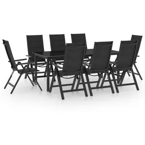 vidaXL Ensemble de salle à manger de jardin 9 pcs Aluminium Anthracite pas cher