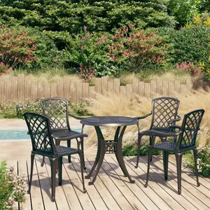 Comparateur de prix : vidaXL Ensemble de bistro 5 pcs Aluminium coulé Noir