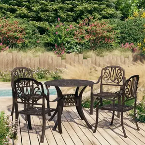 vidaXL Ensemble de bistro 5 pcs Aluminium coulé Bronze pas cher