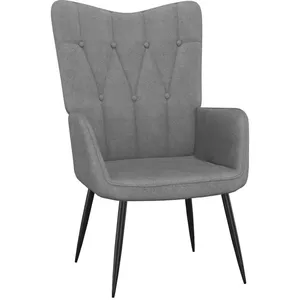 vidaXL Chaise de relaxation Gris foncé Tissu pas cher