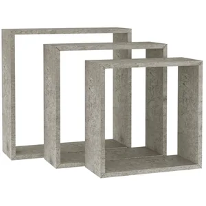 Comparateur de prix : vidaXL Étagères murales sous forme de cube 3 pcs Gris béton