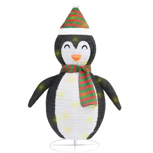 Comparateur de prix : Vidaxl - Décoration de Noël pingouin à led Tissu de luxe 120 cm n/a