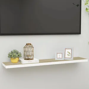 vidaXL Étagère flottante murale chêne et blanc 120x23,5x3,8 cm MDF pas cher
