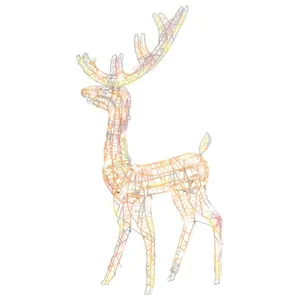 vidaXL Renne de décoration de Noël Acrylique 140 LED colorées 120 cm pas cher