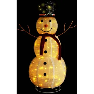 vidaXL Figurine de bonhomme de neige de Noël à LED Tissu 120 cm