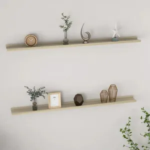 Comparateur de prix : vidaXL Étagères murales 2 pcs chêne sonoma 115x9x3 cm