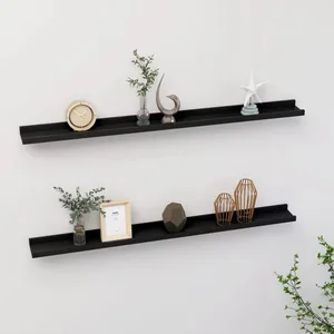 Comparateur de prix : vidaXL Étagères murales 2 pcs Noir 100x9x3 cm