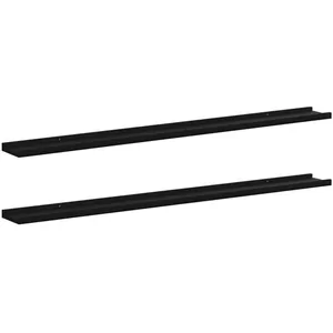 Comparateur de prix : vidaXL Étagères murales 2 pcs Noir 115x9x3 cm