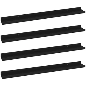 Comparateur de prix : vidaXL Étagères murales 4 pcs Noir 80x9x3 cm