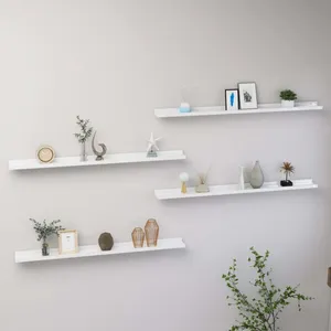 Comparateur de prix : vidaXL Étagères murales 4 pcs Blanc brillant 100x9x3 cm