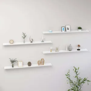 Comparateur de prix : vidaXL Étagères murales 4 pcs Blanc brillant 115x9x3 cm