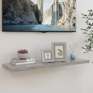 Comparateur de prix : vidaXL Étagère murale flottante Gris béton 90x23,5x3,8 cm MDF
