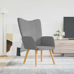 vidaXL Chaise de relaxation Gris clair Tissu pas cher