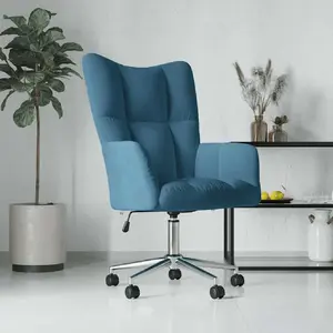 Comparateur de prix : vidaXL Chaise de relaxation Bleu Velours