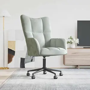 Comparateur de prix : vidaXL Chaise de relaxation Gris clair Velours