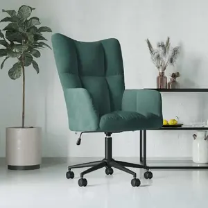 Comparateur de prix : vidaXL Chaise de relaxation Vert foncé Velours