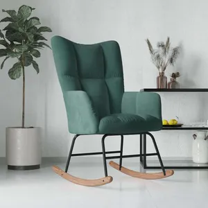 Comparateur de prix : vidaXL Chaise à bascule Vert foncé Velours