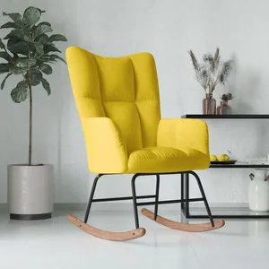 Comparateur de prix : vidaXL Chaise à bascule Jaune moutarde Velours