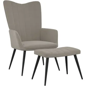 Comparateur de prix : vidaXL Chaise de relaxation avec repose-pied Gris clair Velours
