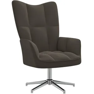 vidaXL Chaise de relaxation Gris foncé Velours