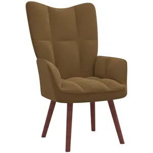 vidaXL Chaise de relaxation Marron Velours pas cher
