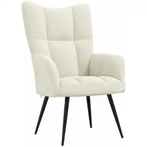 Comparateur de prix : vidaXL Chaise de relaxation Blanc crème Velours