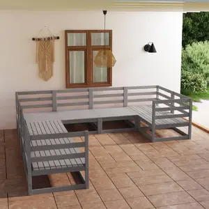 vidaXL Salon de jardin 8 pcs bois de pin massif pas cher