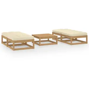 vidaXL Salon de jardin 5 pcs avec coussins bois de pin massif pas cher