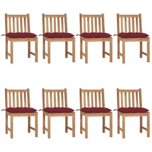 Comparateur de prix : vidaXL Chaises de jardin 8 pcs avec coussins Bois de teck massif