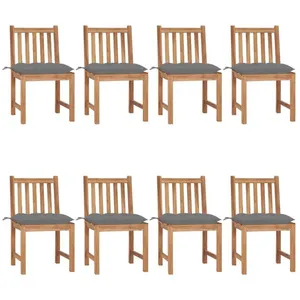 Comparateur de prix : vidaXL Chaises de jardin 8 pcs avec coussins Bois de teck massif