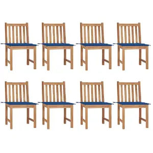 Comparateur de prix : vidaXL Chaises de jardin 8 pcs avec coussins Bois de teck massif