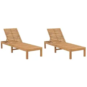 Comparateur de prix : vidaXL Chaises longues 2 pcs Bois de teck solide
