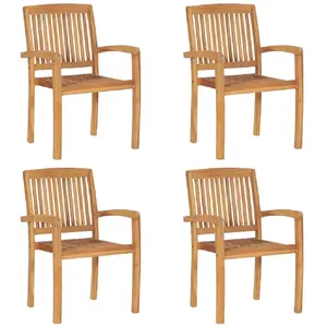 vidaXL Chaises empilables 4 pcs Bois de teck pas cher