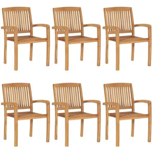 Comparateur de prix : vidaXL Chaises de jardin empilables 6 pcs Bois de teck solide