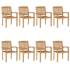 Comparateur de prix : vidaXL Chaises de jardin empilables 8 pcs Bois de teck