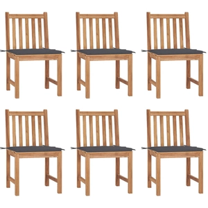 vidaXL Chaises de jardin 8 pcs avec coussins Bois de teck massif pas cher