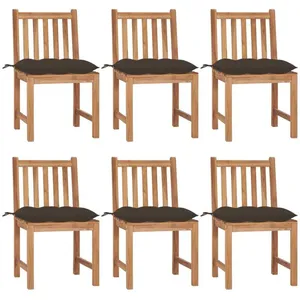 Comparateur de prix : vidaXL Chaises de jardin 6 pcs avec coussins Bois de teck massif