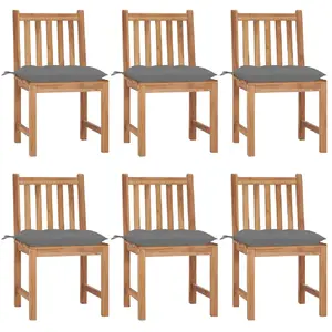 Comparateur de prix : vidaXL Chaises de jardin 6 pcs avec coussins Bois de teck massif