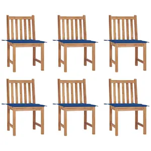 Comparateur de prix : vidaXL Chaises de jardin 6 pcs avec coussins Bois de teck massif