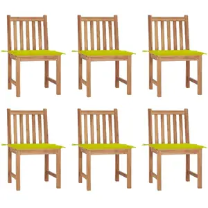 Comparateur de prix : vidaXL Chaises de jardin 6 pcs avec coussins Bois de teck massif