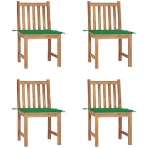 Comparateur de prix : vidaXL Chaises de jardin 4 pcs avec coussins Bois de teck massif