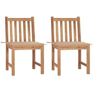 vidaXL Chaises de jardin 4 pcs avec coussins Bois de teck massif pas cher