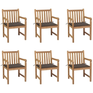 Comparateur de prix : vidaXL Chaises de jardin 8 pcs avec coussins taupe Bois de teck massif