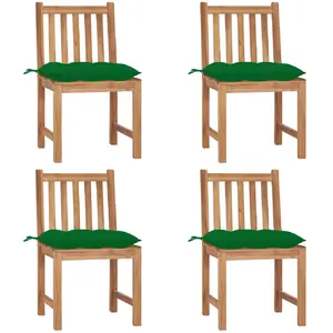 Comparateur de prix : vidaXL Chaises de jardin 4 pcs avec coussins Bois de teck massif