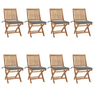 Comparateur de prix : vidaXL Chaises pliables de jardin avec coussins 8 pcs Teck solide