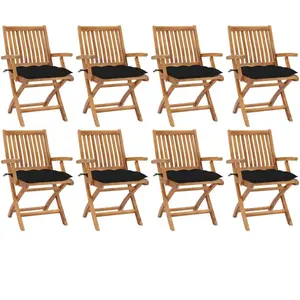 VIDAXL Chaises pliables Teck solide pas cher