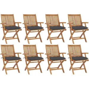 Comparateur de prix : vidaXL Chaises pliables de jardin avec coussins 8 pcs Teck solide