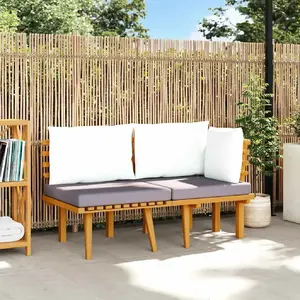 vidaXL Salon de jardin 2 pcs avec coussins Bois d'acacia solide pas cher