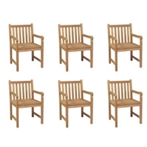 vidaXL Chaises d'extérieur 6 pcs Bois de teck solide pas cher